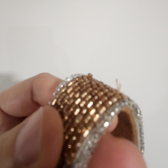 Maeve | Anthropologie The Fiona Beaded Bag | Metallic Bows - Picture 12 of 13